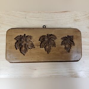 Vtg Switzerland Springerle Butter Chocolate Marzipan Cookie Mold 3 MAPLE LEAVES